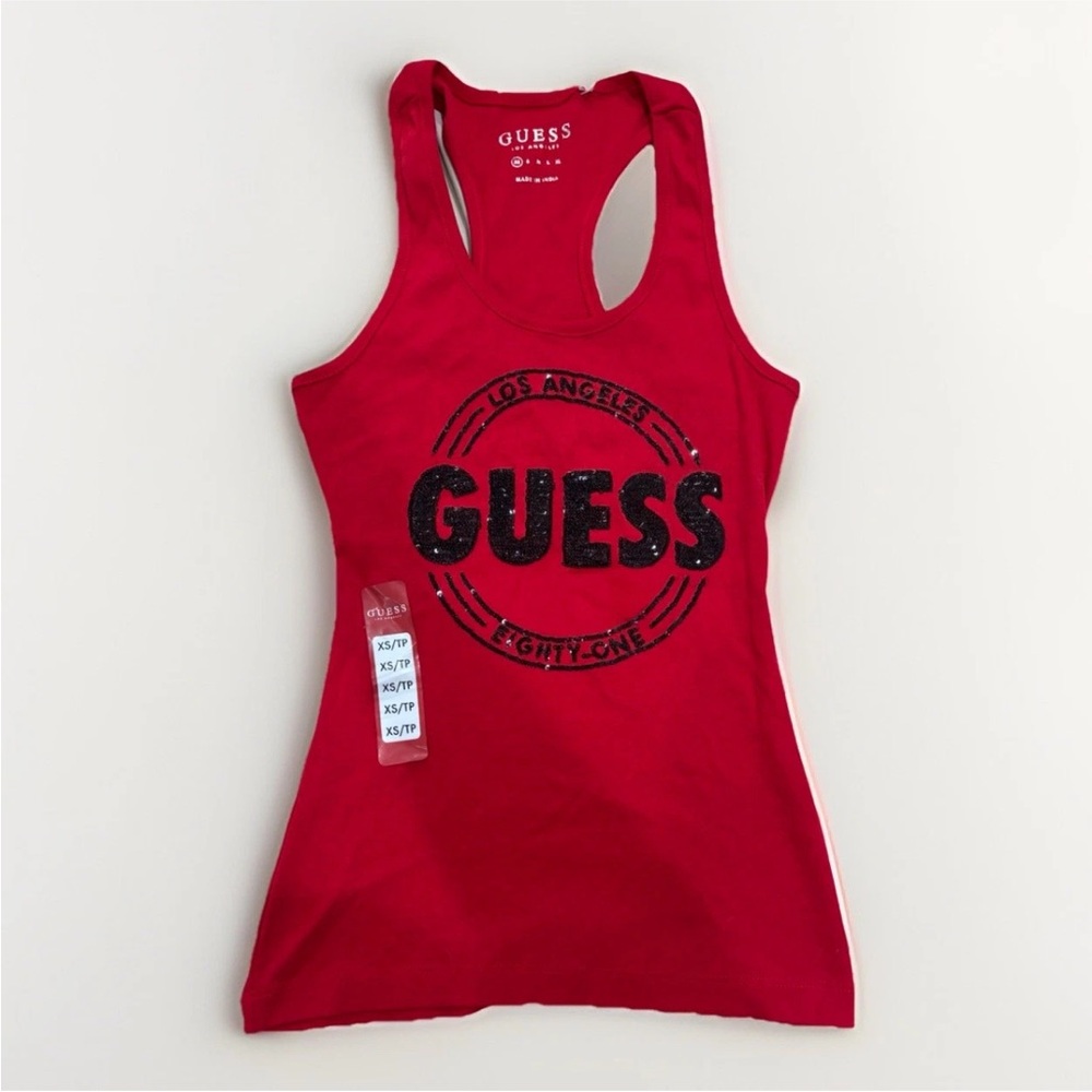 Guess Red Tank Top Festival Party or Concert Y2K